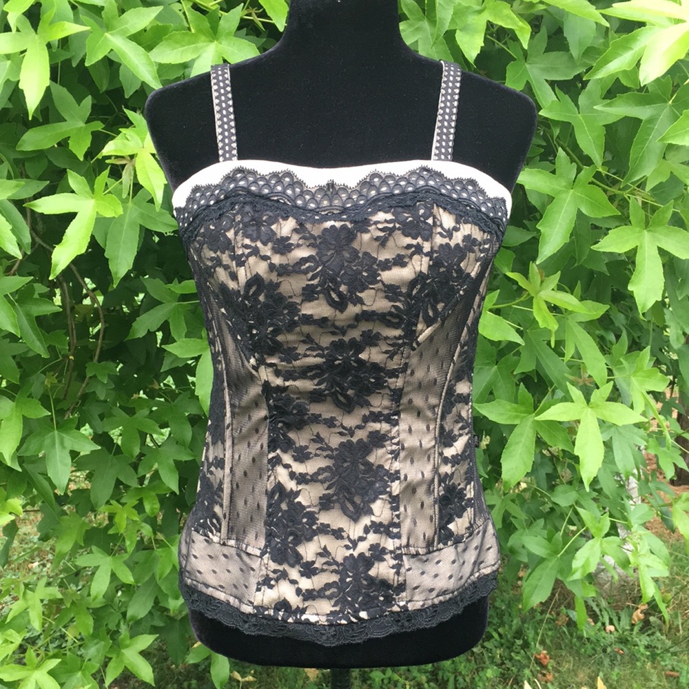 TRIPP nyc Black Lace Corset Top
